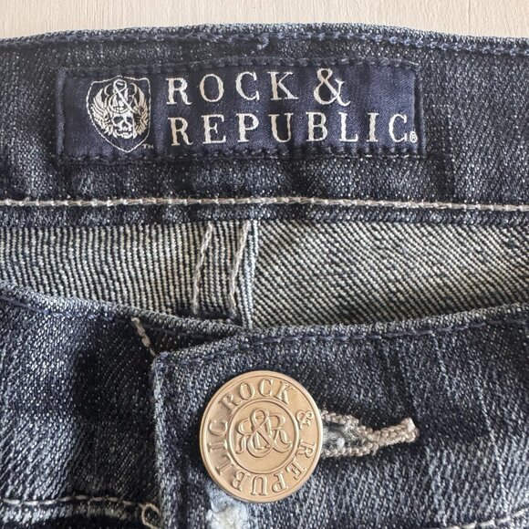 Rock & Republic Bootcut Jeans Womens 28 Low Rise Nirvana Blue Denim 31” Inseam - Picture 4 of 16